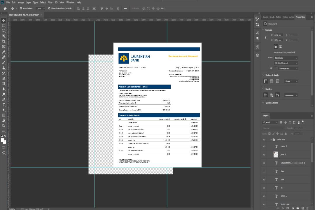 Modèle Word et PDF de relevé de compte d'entreprise Banque Laurentienne template Modèle Word et PDF de relevé de compte d'entreprise Banque Laurentienne template